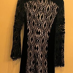 Elegant Black and Silver Patterned Dress